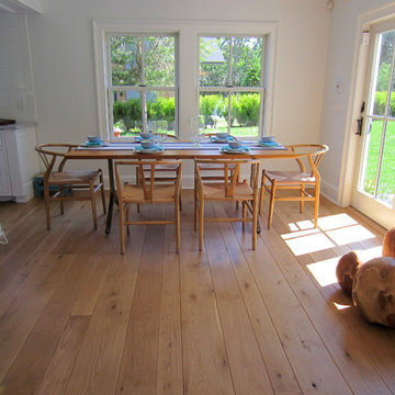 AMAGANSETT: WIDE PLANK CHARACTER WHITE OAK INSTALLED/FINISHED W BONA TRAFFIC HD