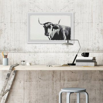 "Steer Face" Framed Painting Print
