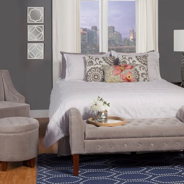 Kinfine Velvet Tufted Settee Storage Bench