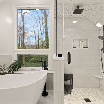 Modern Steam Shower Bathroom Remodel in Reston, VA
