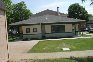 Example of a 1960s exterior home design in Boston