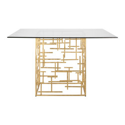 Worlds Away - Worlds Away Daniel Leaf Metal Dining Table - Dining Tables