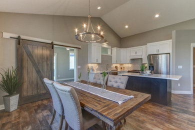 Dining room - farmhouse dining room idea in Other