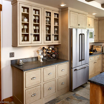 Door style: Pendleton Inset | Species: Red Oak | Finish: Vintage Sandstone