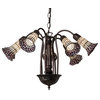 24 Wide Tiffany Pond Lily 7 Light Chandelier