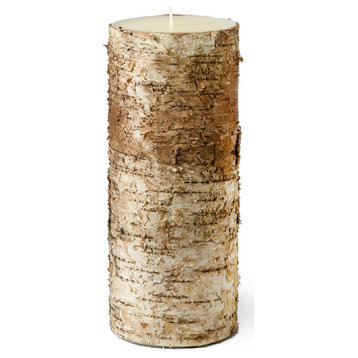 Large Birch Bark Candle, Sold Individually, 4"x10"