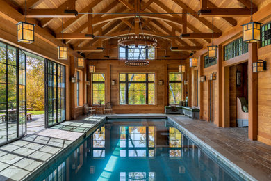 Example of a mountain style pool design in Burlington
