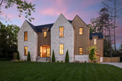 Inspiration for a transitional exterior home remodel in Charlotte
