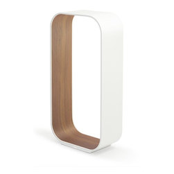 Pablo Designs Large White Walnut Contour Table Lamp - Table Lamps