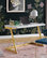 Inspired Home Alie Writing Desk - High Gloss Lacquer Finish Top, White/Gold