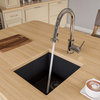 17" UndermountRectangular Granite Composite Kitchen Prep Sink, Black