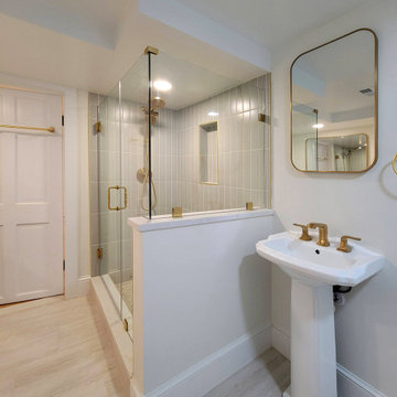 Right Angle Corner Shower with Brass Hardware