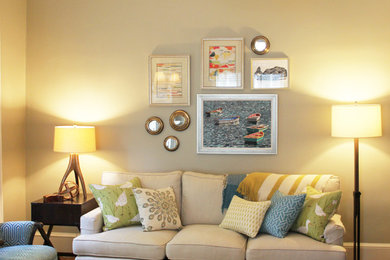 Living room - transitional living room idea in Raleigh