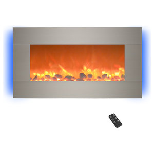 Electric Led Fireplace Wall Mounted, Northwest Wall Mounted Electric Fireplace With Dual Color Leds And Remote