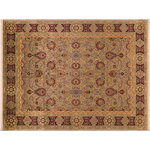 Bareen's Designer Rugs - Lahore Pak-Persian Kylie Lt. Gray/Red Wool Rug - 8'10 x 12'7 - Designed with mesmerizing intricacy and gorgeous color palette, this hand-knotted masterpiece demonstrates the beauty and electrifying thrill of Pak Persian art. These meticulously handcrafted Pak-Persian rug is made with pure wool and features breathtaking traditional and Transitional designs in bold lush color pallet. Known for their intricate designs these rugs are a reproduction of Persian rugs, made in Pakistan with unique Mughal designs. Made by master weavers using the same Persian texture, design and dying technique, we wanted to produce the most significant manifestation of the Persian art, life and culture. This rug is most famous for its exceptional quality, incredible designs, patterns and vibrant rich color. Pak-Persian rugs made with Persian weave with high knot counts, which enables the high intricacy and detail found in the patterns are also referred to as "State of art", each color adds a rich beautiful detail in the artwork of this rug. The design, color and beautiful chromatic composition with a vibrant sheen with traditional and Transitional designs, exude beauty, elegance and quality make this rug a masterpiece of its own.
