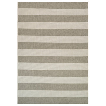 Couristan Afuera Yacht Club Indoor/Outdoor Area Rug, Tan-Ivory, 7'10"x10'9"