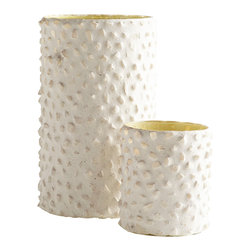 GLASS MOSAIC CANDLEHOLDERS - SET OF 2 - Candleholders