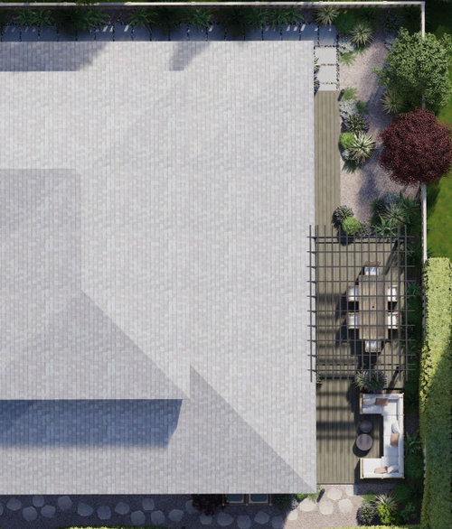 Deck design in small backyard