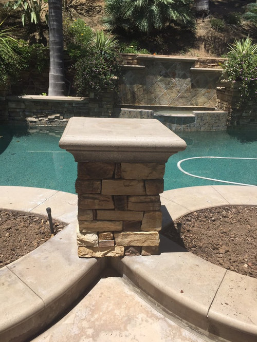 What should we put in between concrete pillars or should we take the m