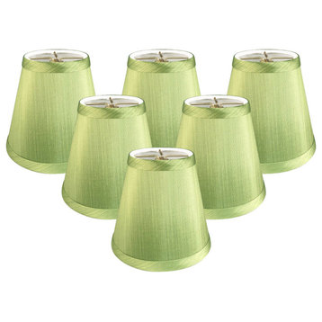 Green Modified Bell Chandelier Shade, 3"x5"x4.5", Set of 6