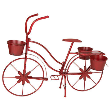 25.98"H Metal Red Bicycle Plante, KD