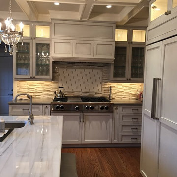 A beautiful BlueStar kitchen with a 48" BlueStar Rangetop and custom cabinets