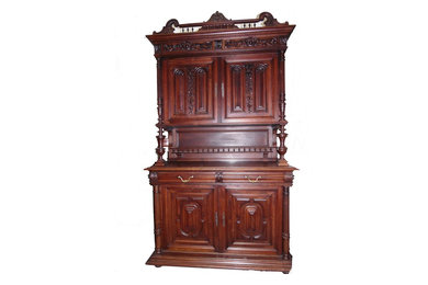 French antique walnut cabinet buffet