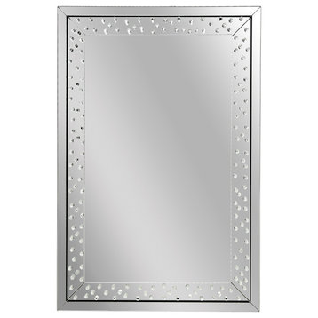 Montreal Rectangular Crystal Framed Wall Mirror With LED Lighting
