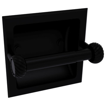 Continental Recessed Toilet Tissue Holder With Twist Accents, Matte Black