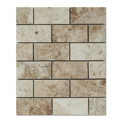 2x4 Cappuccino Marble Tile Polished Mosaic - Home Accessories & Decor