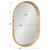 Hutton Wood Framed Capsule Mirror, Natural 24x36