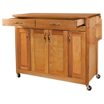 Pemberly Row Kitchen Cart in Oiled Finish