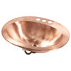 Seville Naked Copper 20" Oval Drop-In Bath Sink with Ashfield Faucet Kit