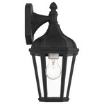 Livex Lighting - Morgan 1 Light Textured Black/Silver Cluster Small Down Outdoor Wall Lantern - With clear glass and a textured black finish, this outdoor wall lantern from the Morgan collection is an elegant way to illuminate traditional exteriors.