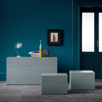 Blade night stand bedside cabinet made of wood two drawers Dall'Agnese