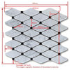 Nero Marquina Marble Octave Rhomboid Chipped Diamond Mosaic Tile Honed, 1 sheet