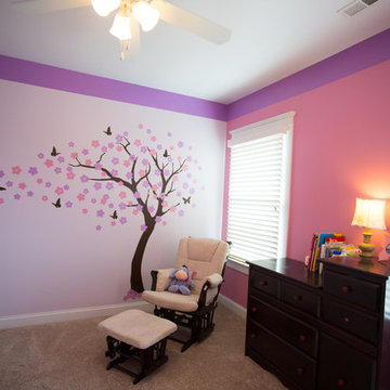 Nursery/ Little Girl's Room - Pink/Purple w/ Tree Decal