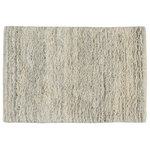 Nourison - Calvin Klein Agadir Shag Silver 2' x 3' Area Rug - Plush, Berber Calvin Klein Agadir rug in waves of bone white, grey and charcoal provides common ground for an eclectic furniture mix. The textured feel and soothing palette brings a calm simplicity to almost any setting. Hand-crafted rugs are unique works of art and no two are exactly alike. Colors may vary slightly.