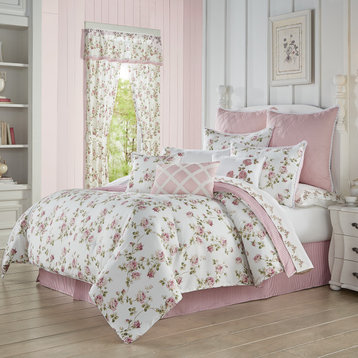 Royal Court Rosemary Country Chic Floral 4 Piece Queen Comforter Set
