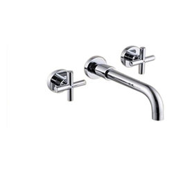 Wall Mount 3 Piece Chrome Faucet Set - Bathroom Sink Faucets