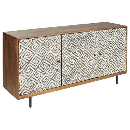 Kerrings Brown/Black/White Accent Cabinet