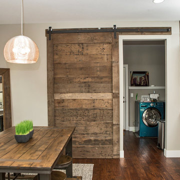 Reclaimed Wood Barn Door and Mirror