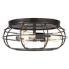 Cartaro 3-Light Industrial VIntage Cage Ceiling Light, LED Bulbs, Dark Bronze
