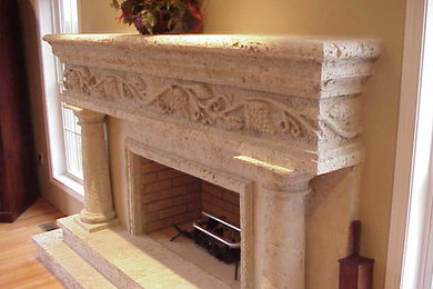 Cast Coral Keystone Grapevine Fireplace