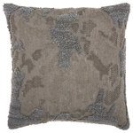 Mina Victory - Mina Victory Luminescence Distressed Texture 18" x 18" Charcoal Throw Pillow - Jewelry for your rooms, this elegantly handcrafted rhinestone, bead and embroidered collection adds a touch of sparkle to your day.