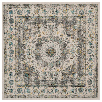 Safavieh Couture Evoke Collection EVK220 Rug, Gray/Gold, 9' Square