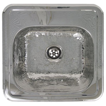 Decorative Square Drop-in Entertainment/Prep Sink With a Hammered Texture Bowl