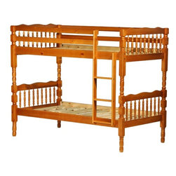 Arlington Twin over Twin Bunk Bed in Honey Pine - Bunk Beds