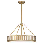 Crystorama - Kendal 4 Light Vibrant Gold Pendant - The contemporary Kendal collection makes a statement with its graphic uniform pattern.