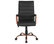 High Back Black Leather Executive Swivel Chair with Rose Gold Frame and Arms